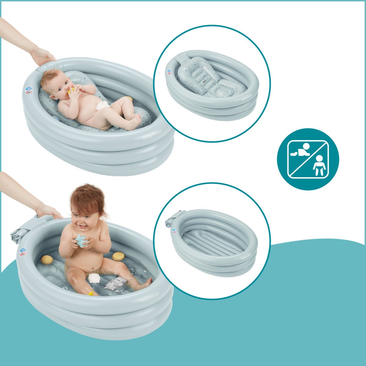 Babymoov 2-in-1 Inflatable Bathtub & Paddling Pool