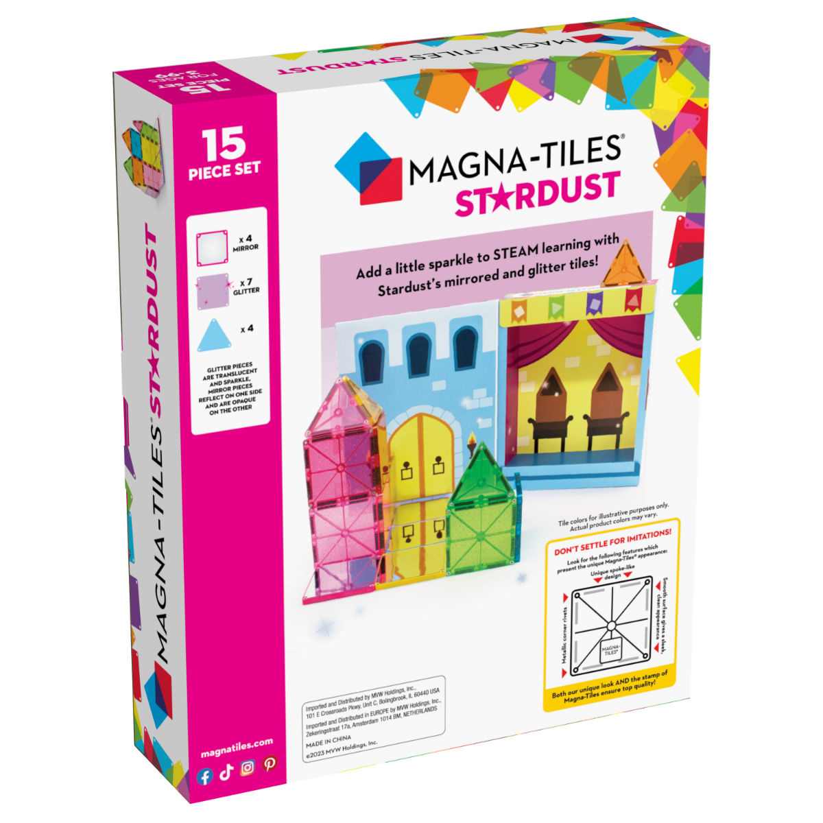 Magna-Tiles Stardust – 15 Pieces