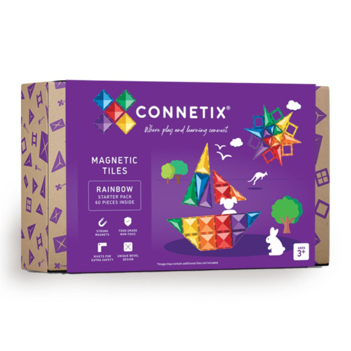 Connetix Magnetbausteine Rainbow Starter Pack - 60 Teile
