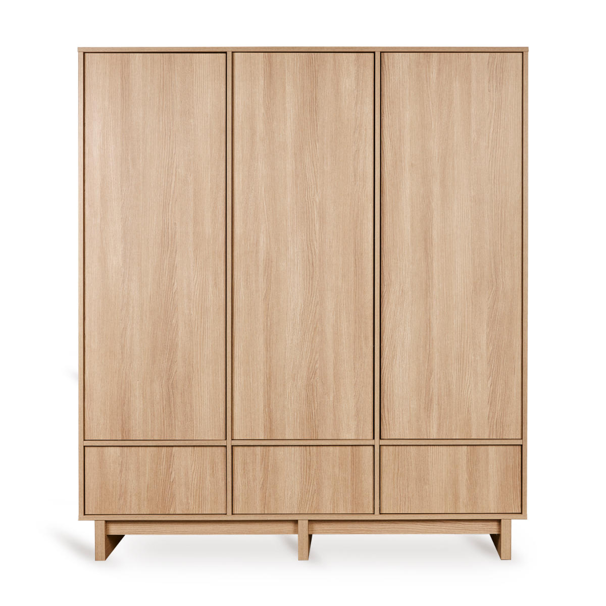 Kleiderschrank aus Holz in Eichenoptik - Vorderansicht