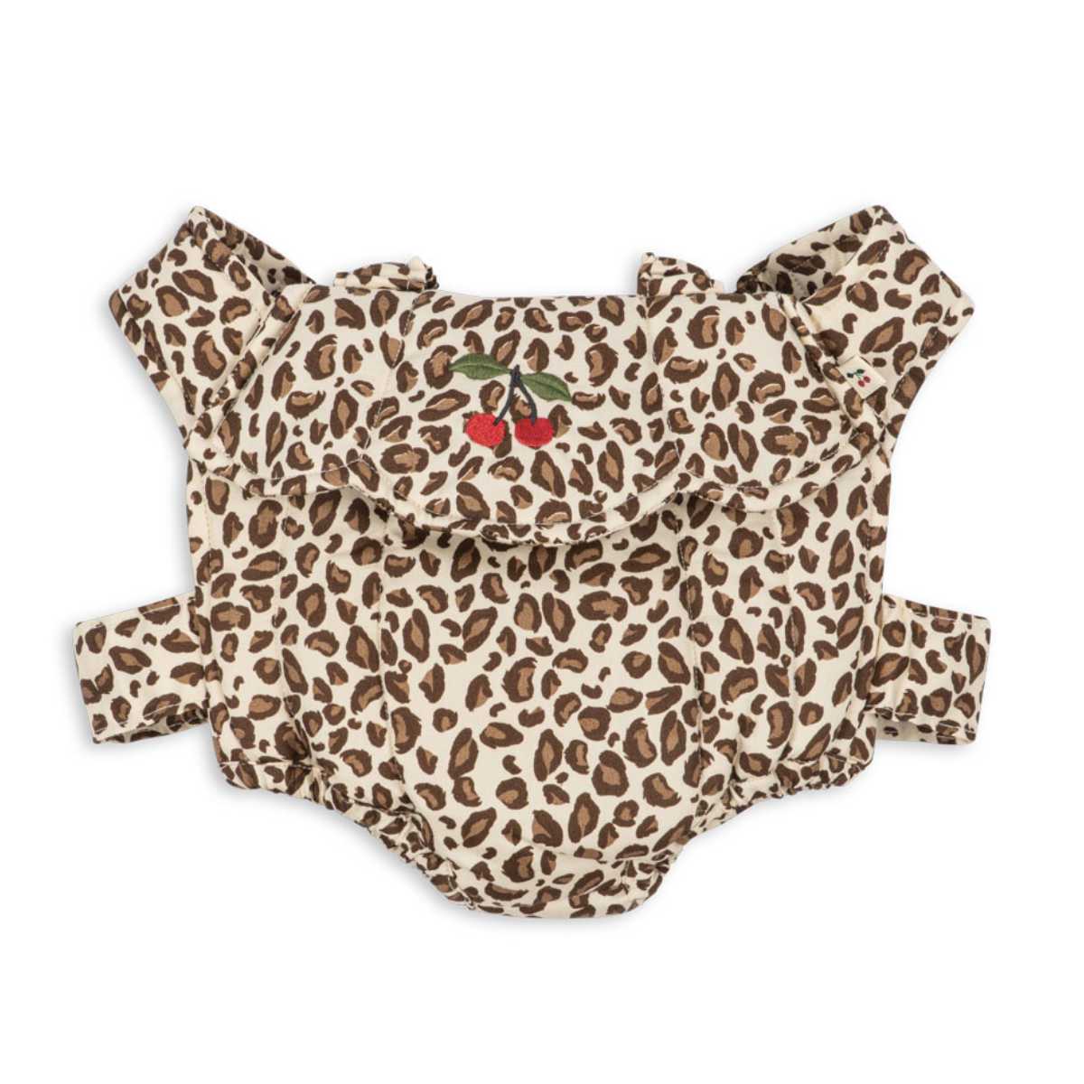 Babytrage Leopardenmuster mit Kirschmotiv - Draufsicht