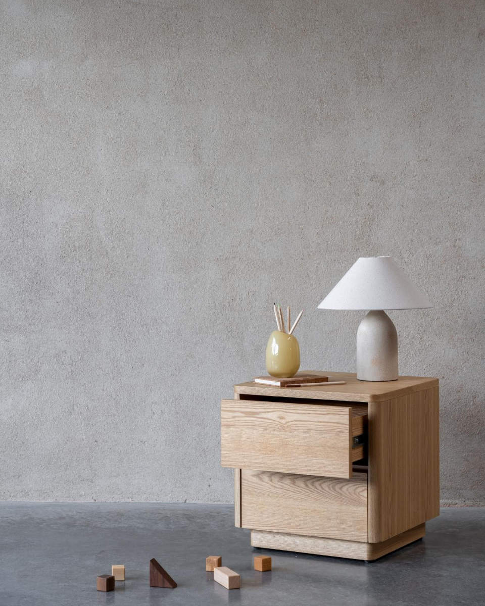 Quax Nachtkästchen mit 2 Schubladen, Natural Ash