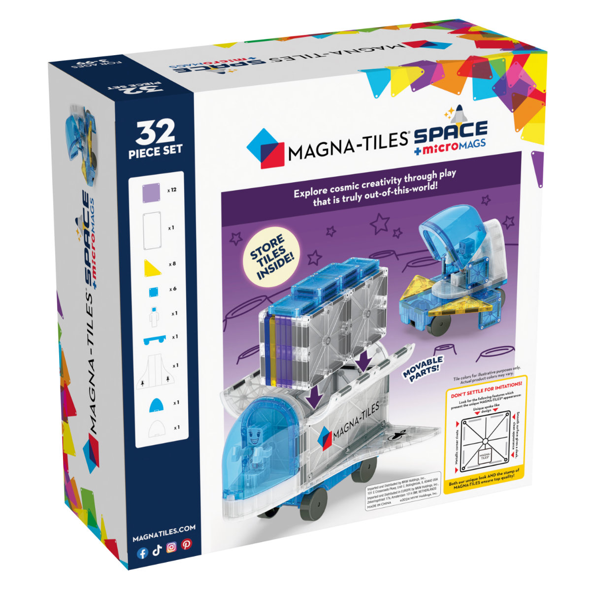 Magna-Tiles Space + microMAGS - 32 Pieces