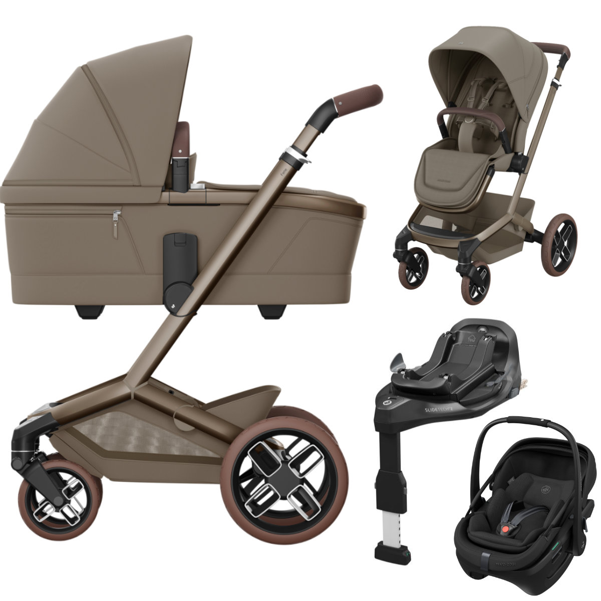Maxi-Cosi Fame 3-in-1 Set in Braun - Mehransicht