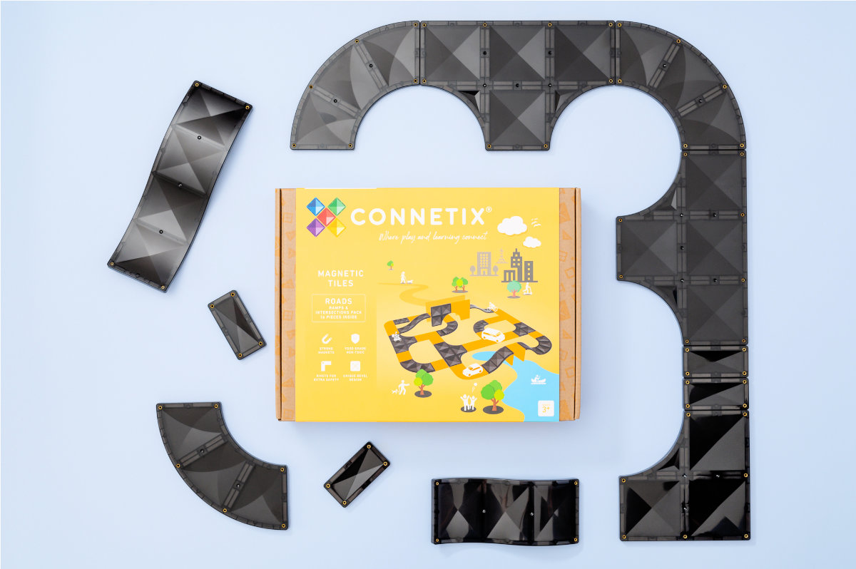 Connetix Magnetic Building Blocks Ramps & Intersections Set - 16 Pieces