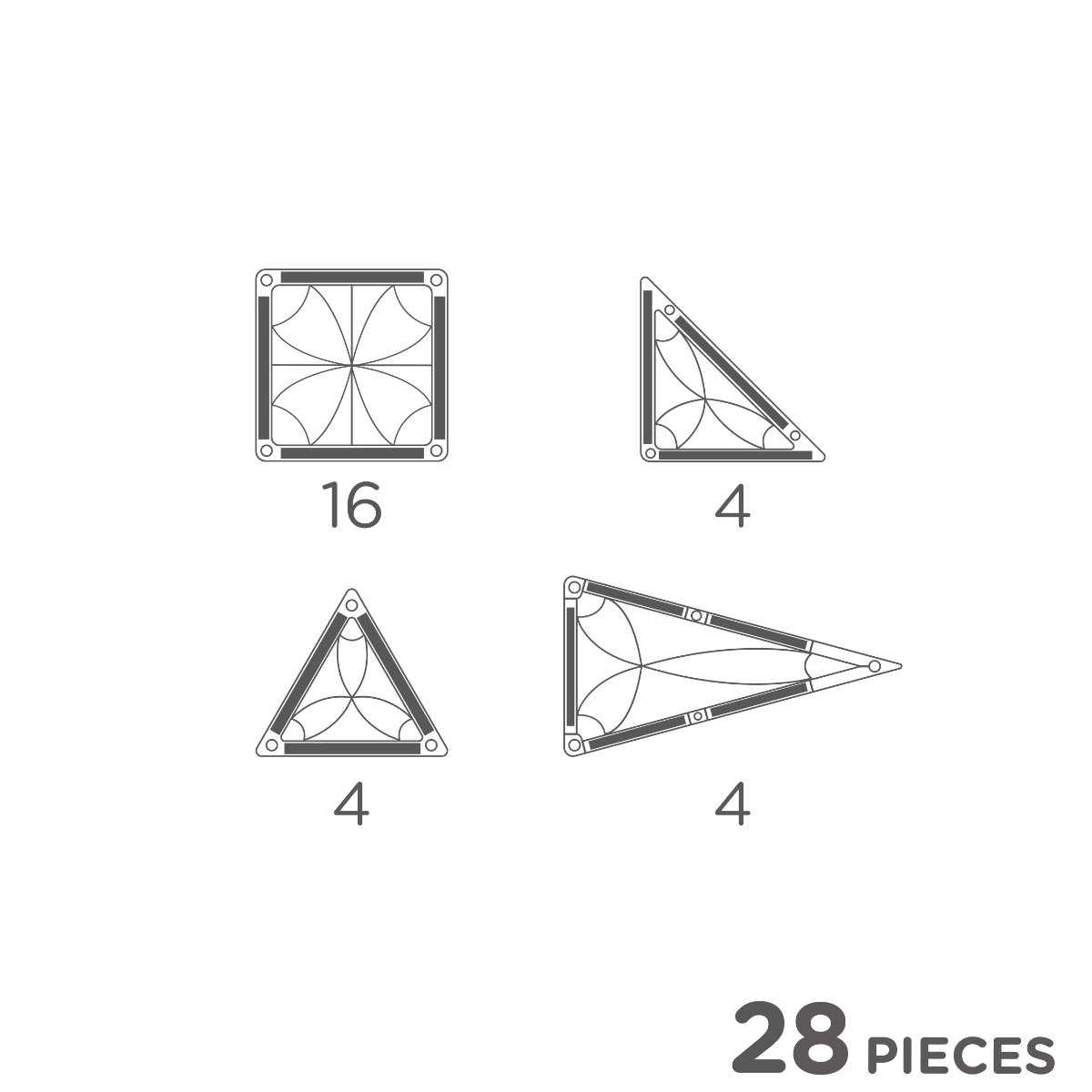 Cleverclixx Mini Tiles Pack Intense – 28 Teile Magnetbausteine