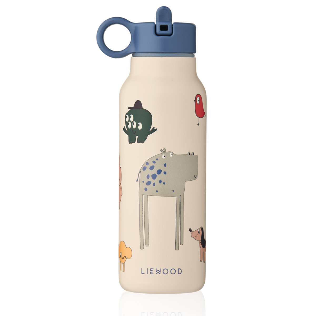 Liewood Trinkflasche Tiere Beige - Vorderansicht