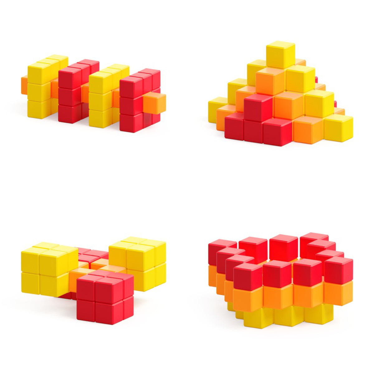 PIXIO Magnetic Building Blocks Abstract Lava 60 pcs