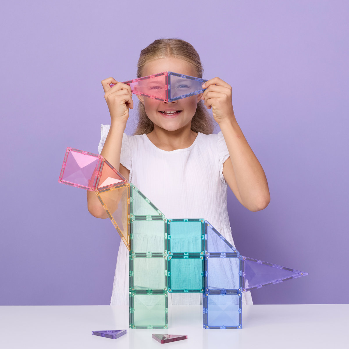 Connetix Magnetic Tiles Pastel Starter Pack – 56 Pieces