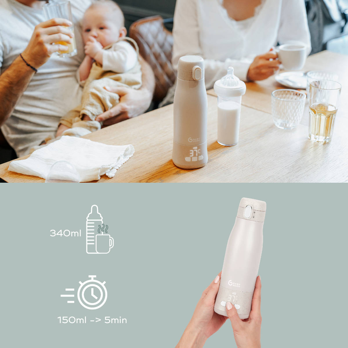 Babymoov Flaschenwärmer für unterwegs Moov & Feed