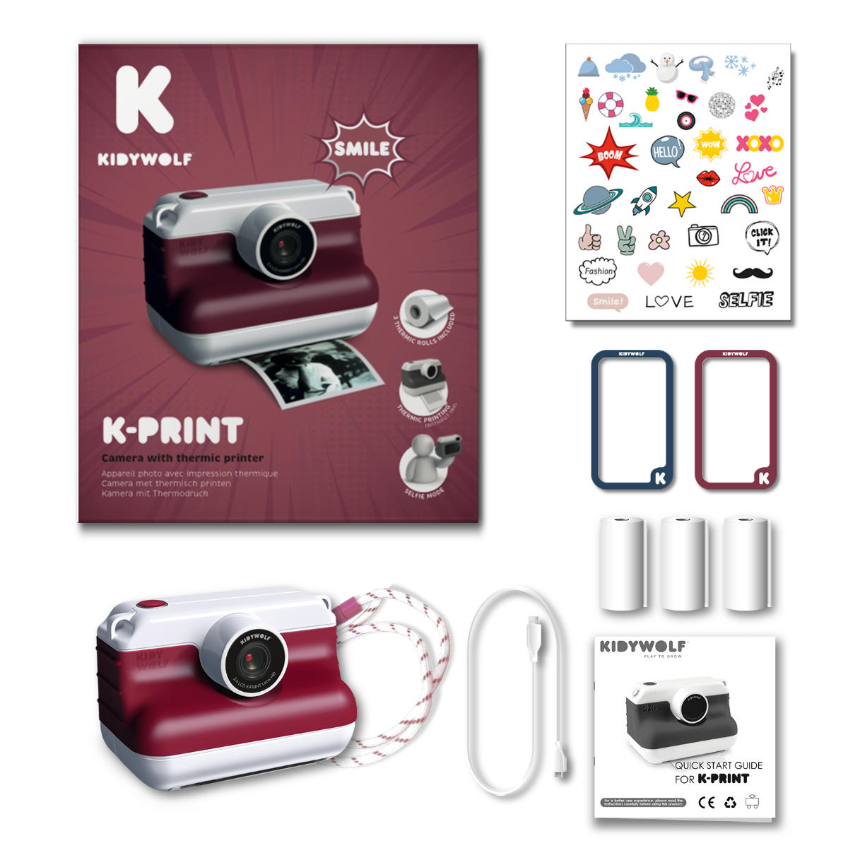 Kidywolf K-PRINT Kinderkamera mit Thermodruck
