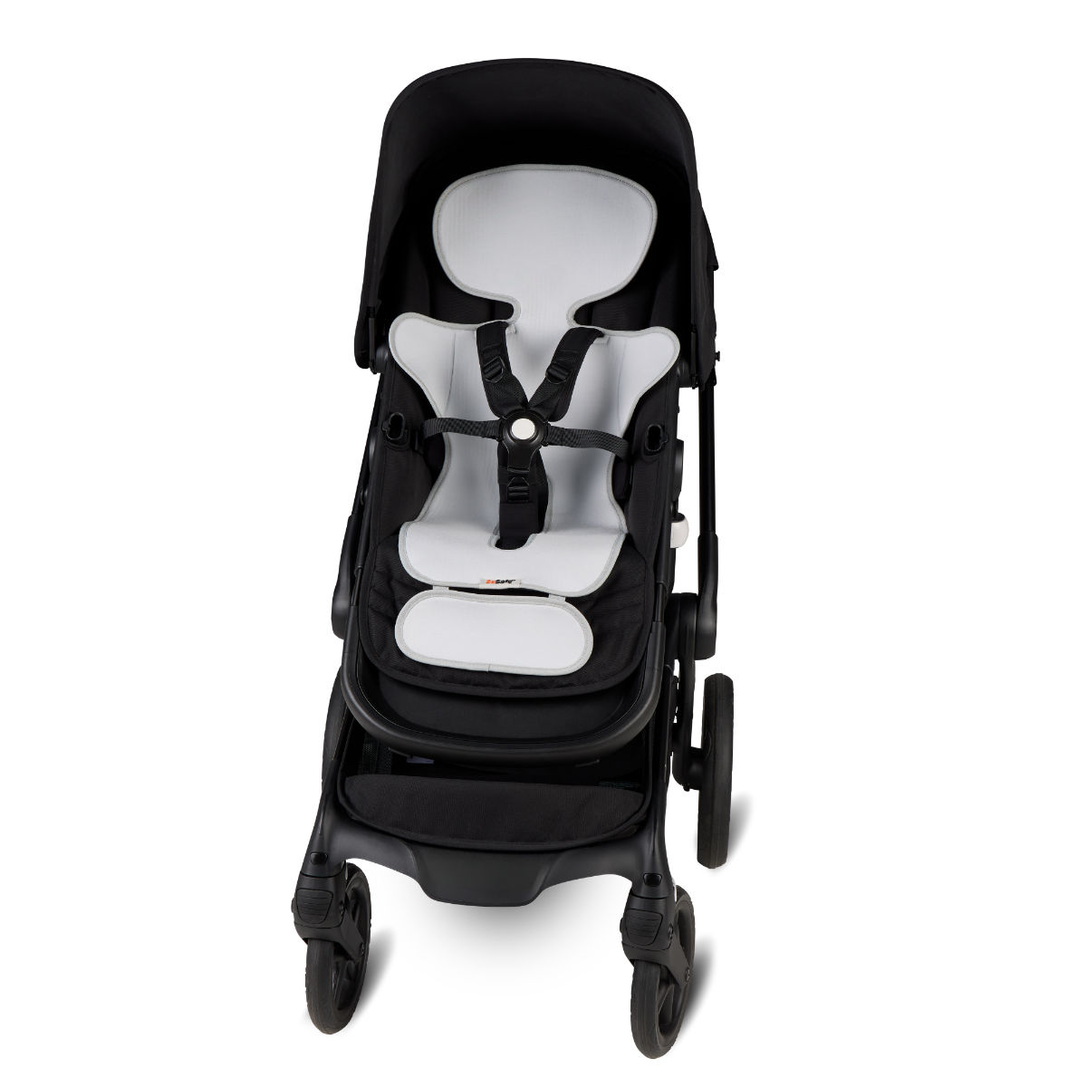 Kinderwagen in Schwarz und Weiß - Vorderansicht