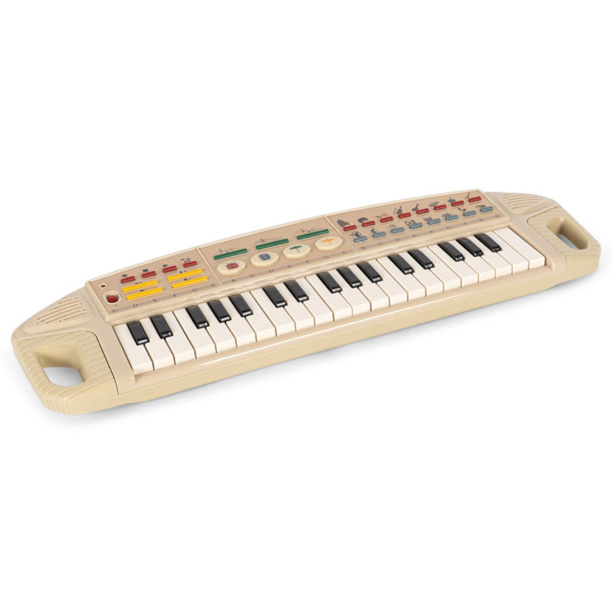 Konges Sløjd Music Keyboard – Kinderkeyboard mit 37 Tasten in Beige - schräge Ansicht