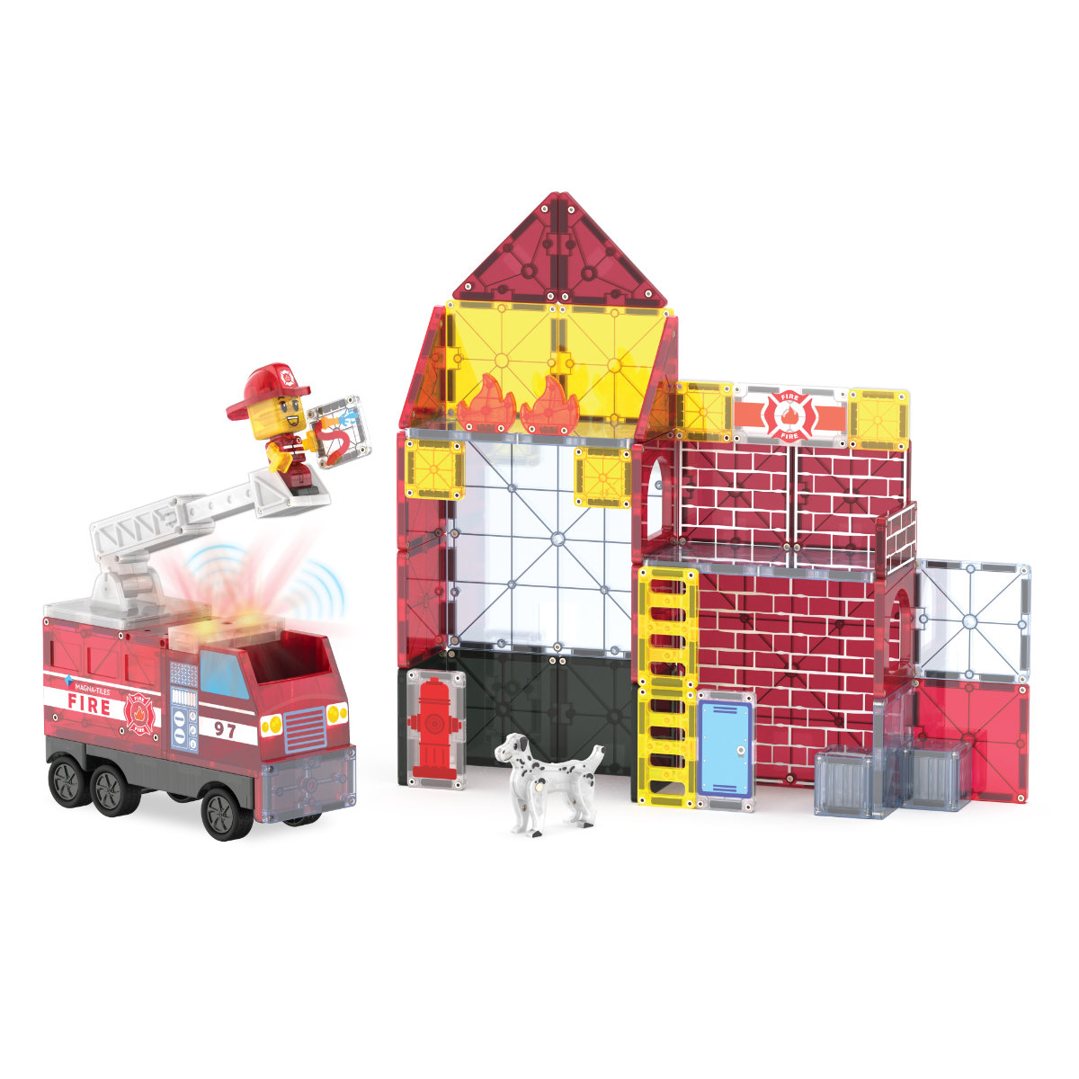 Magna-Tiles Fire Station – 50-Piece
