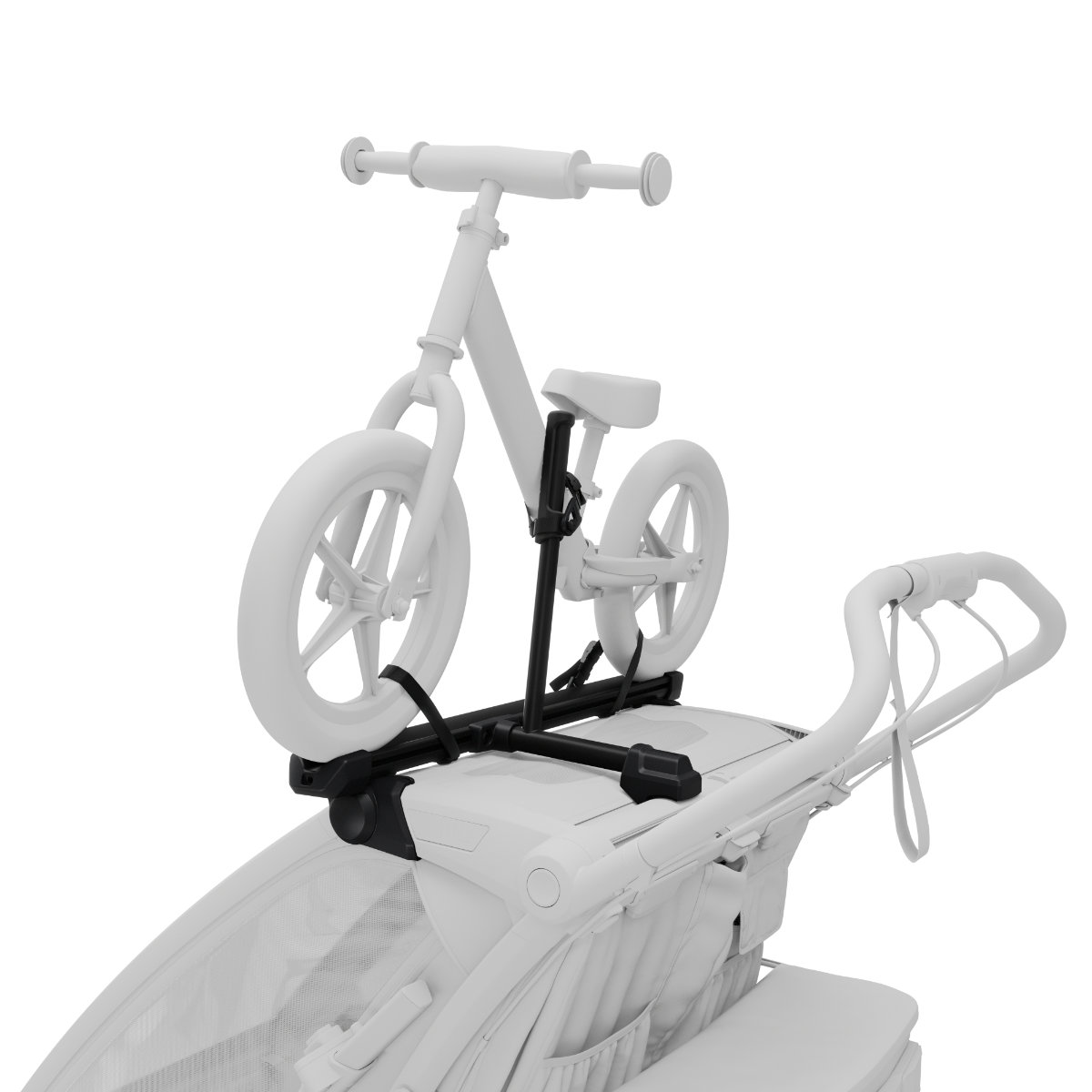 Thule Chariot 2 Laufradhalter für Anhänger Schwarz - schräge Ansicht