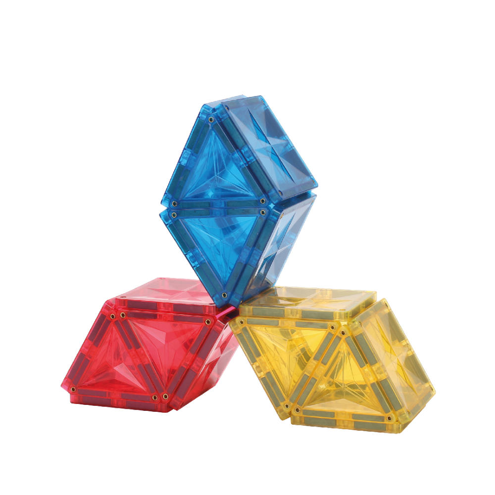 Cleverclixx Original Set in Bright Colors – 60 Pieces Magnetic Tiles