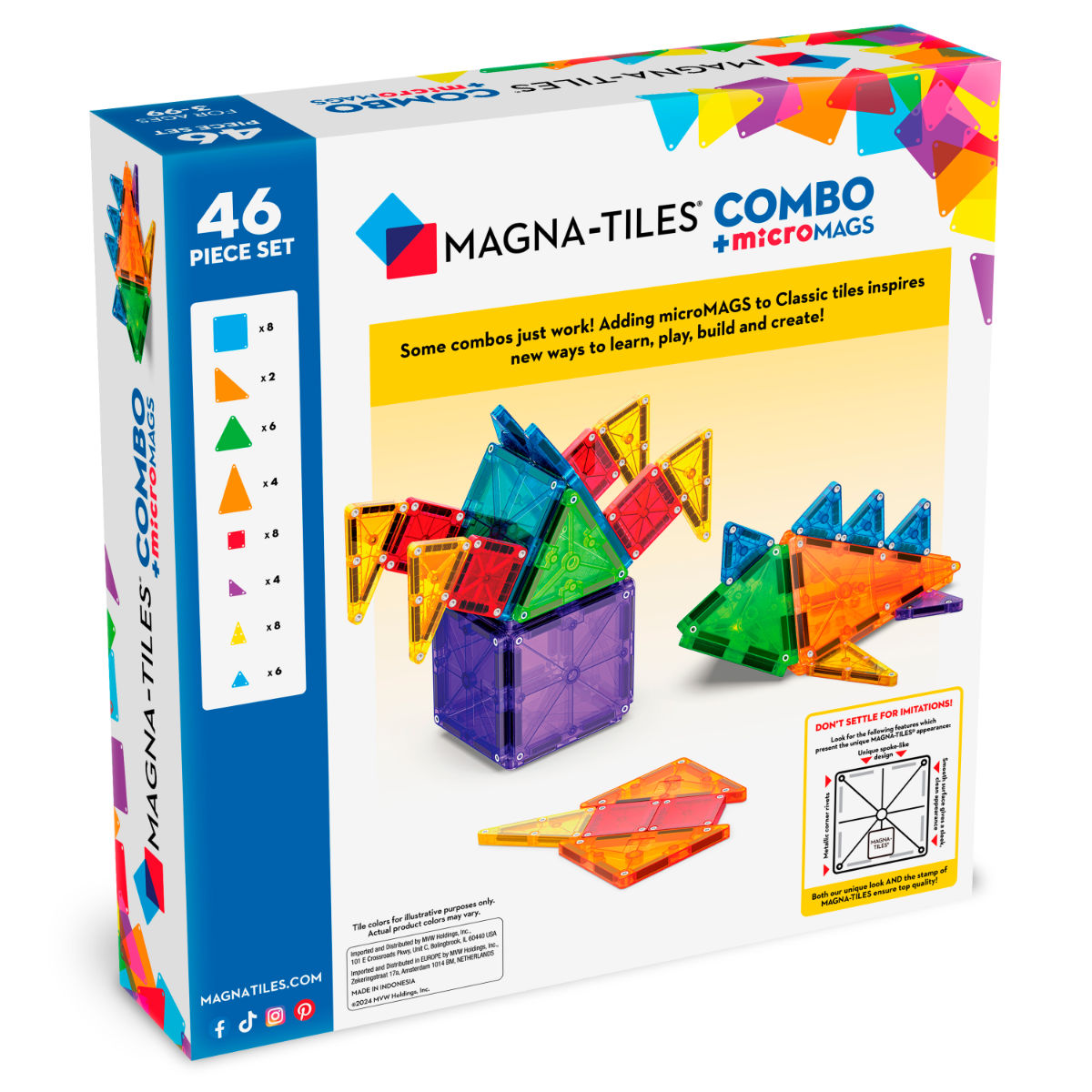 Magna-Tiles microMAGS Combo - 46 Pieces