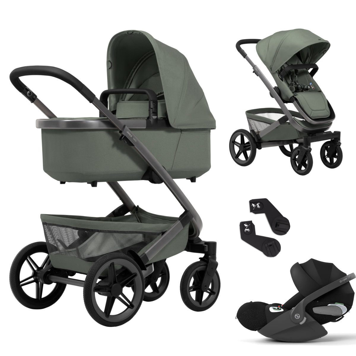 Joolz Geo5 Kinderwagen in Grün - schräge Ansicht