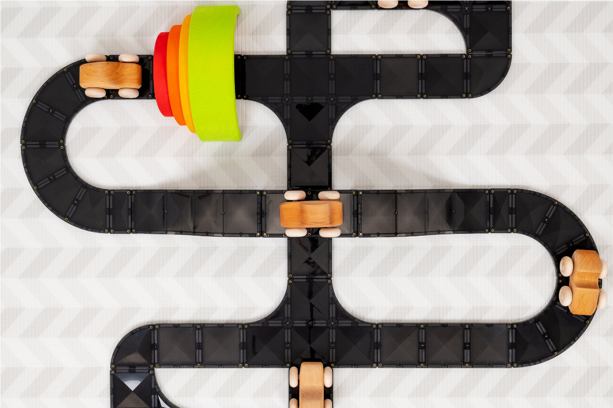 Connetix Magnetic Building Blocks Creative Roads Pack - 48 Pieces