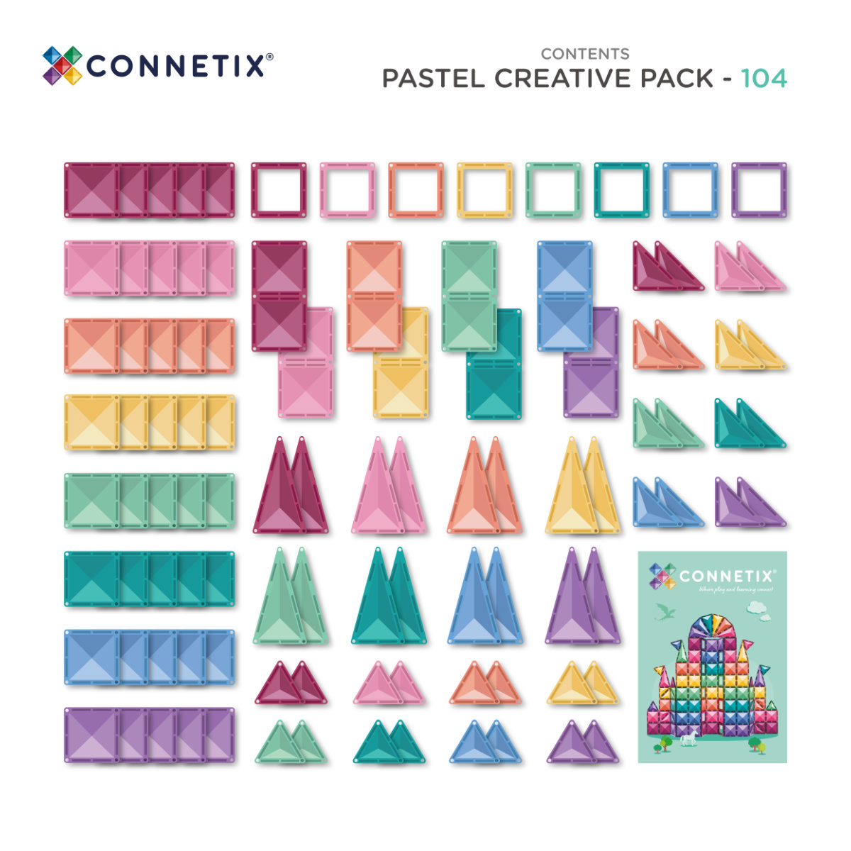 Connetix Magnetbausteine Pastel Creative Ball Run Bundle – 218 Teile