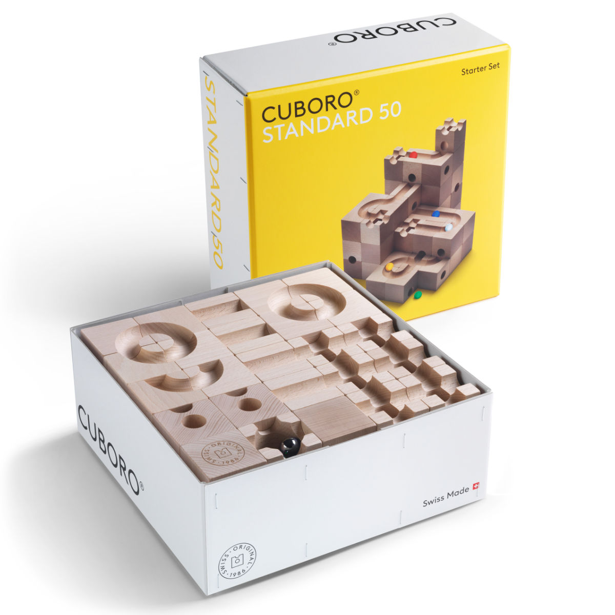 CUBORO Kugelbahn STANDARD 50 das Starter Set, 50-teilig