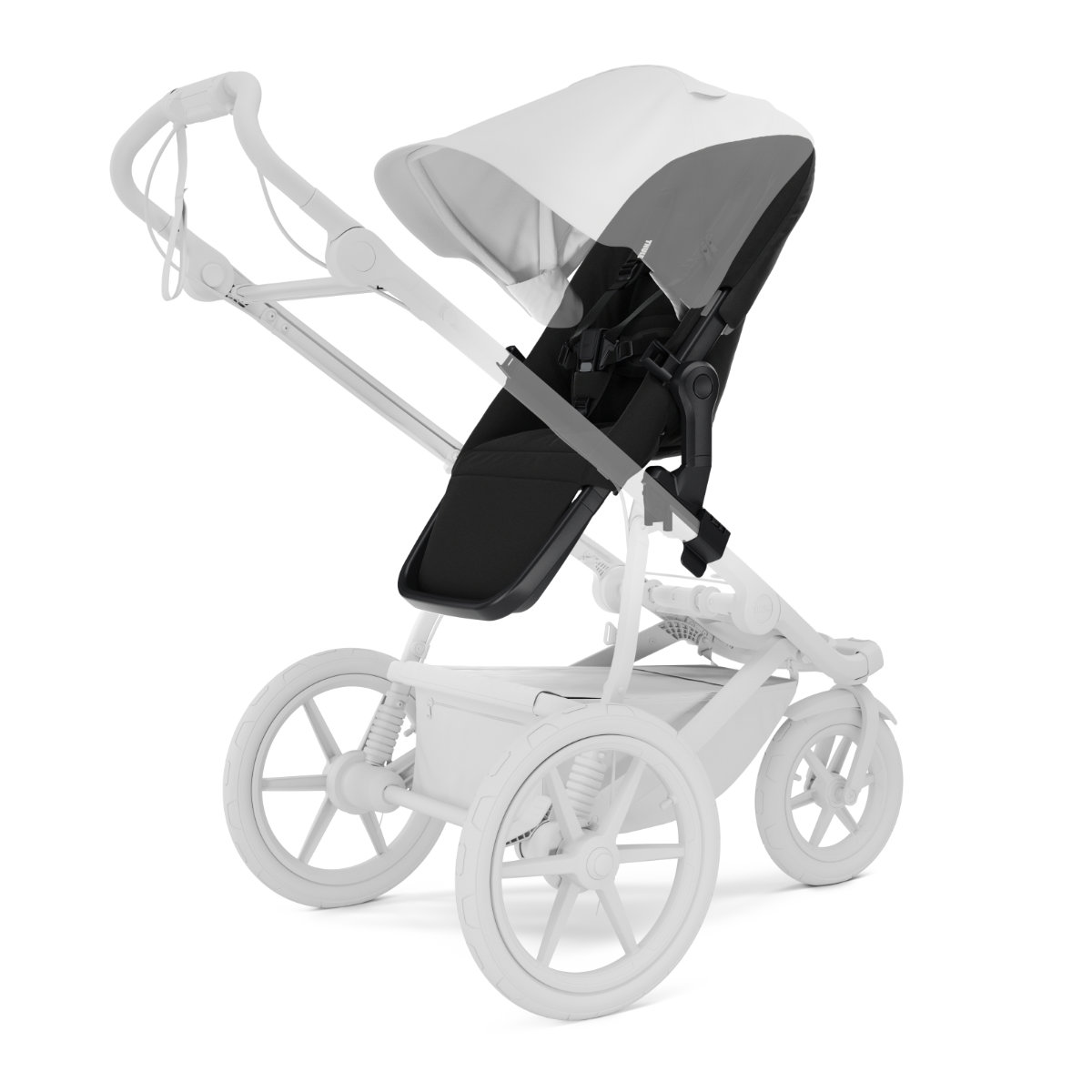 Thule Urban Glide Wendbarer Sitz in Schwarz - schräge Ansicht