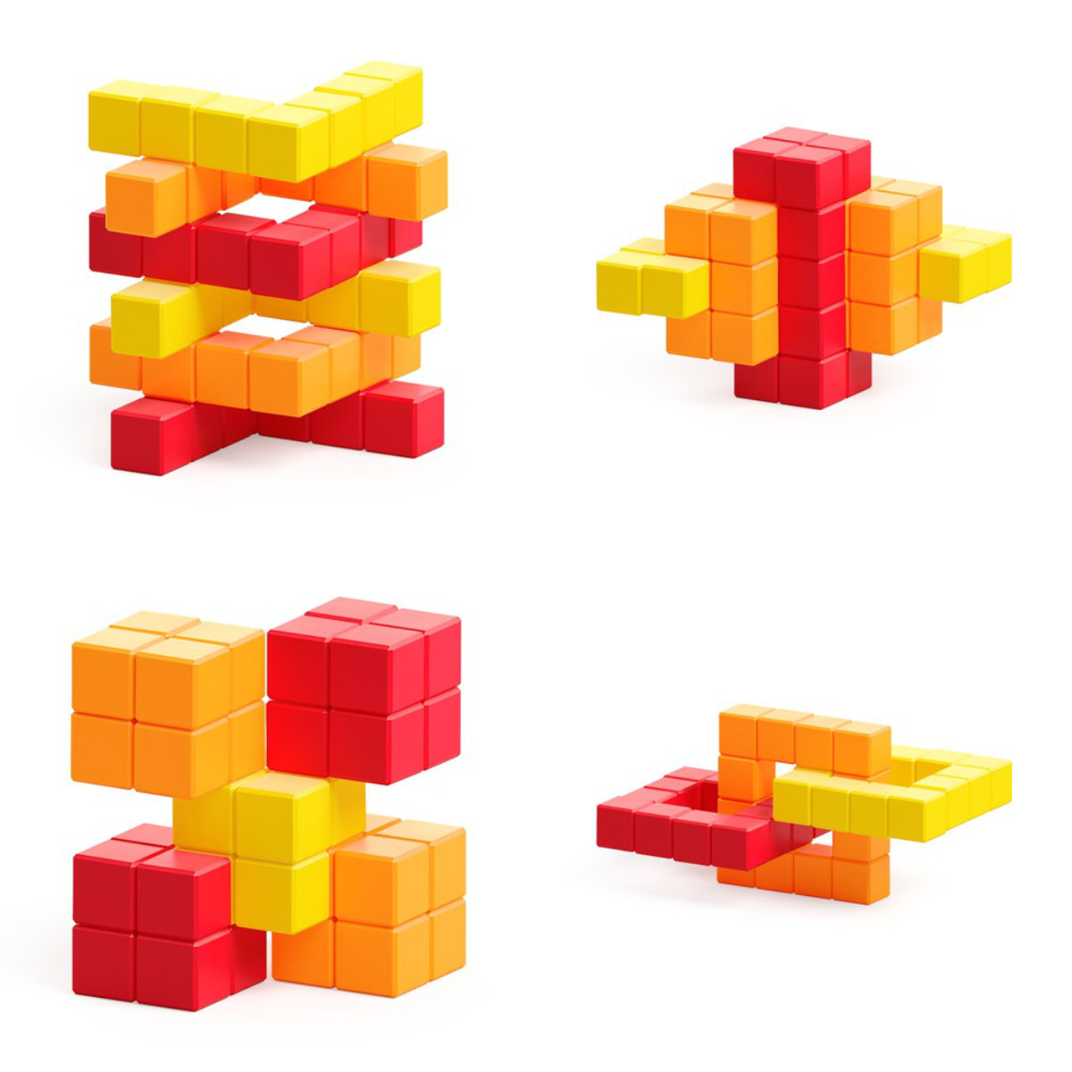 PIXIO Magnetic Building Blocks Abstract Lava 60 pcs