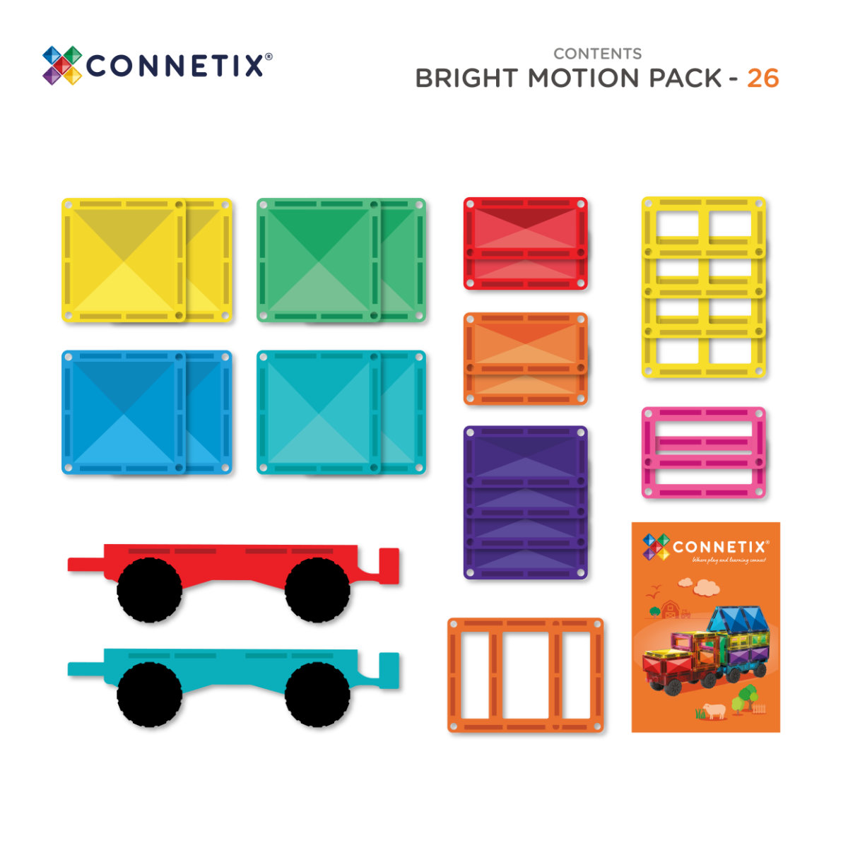 Connetix Magnetbausteine Bright Motion Pack – 26 Teile