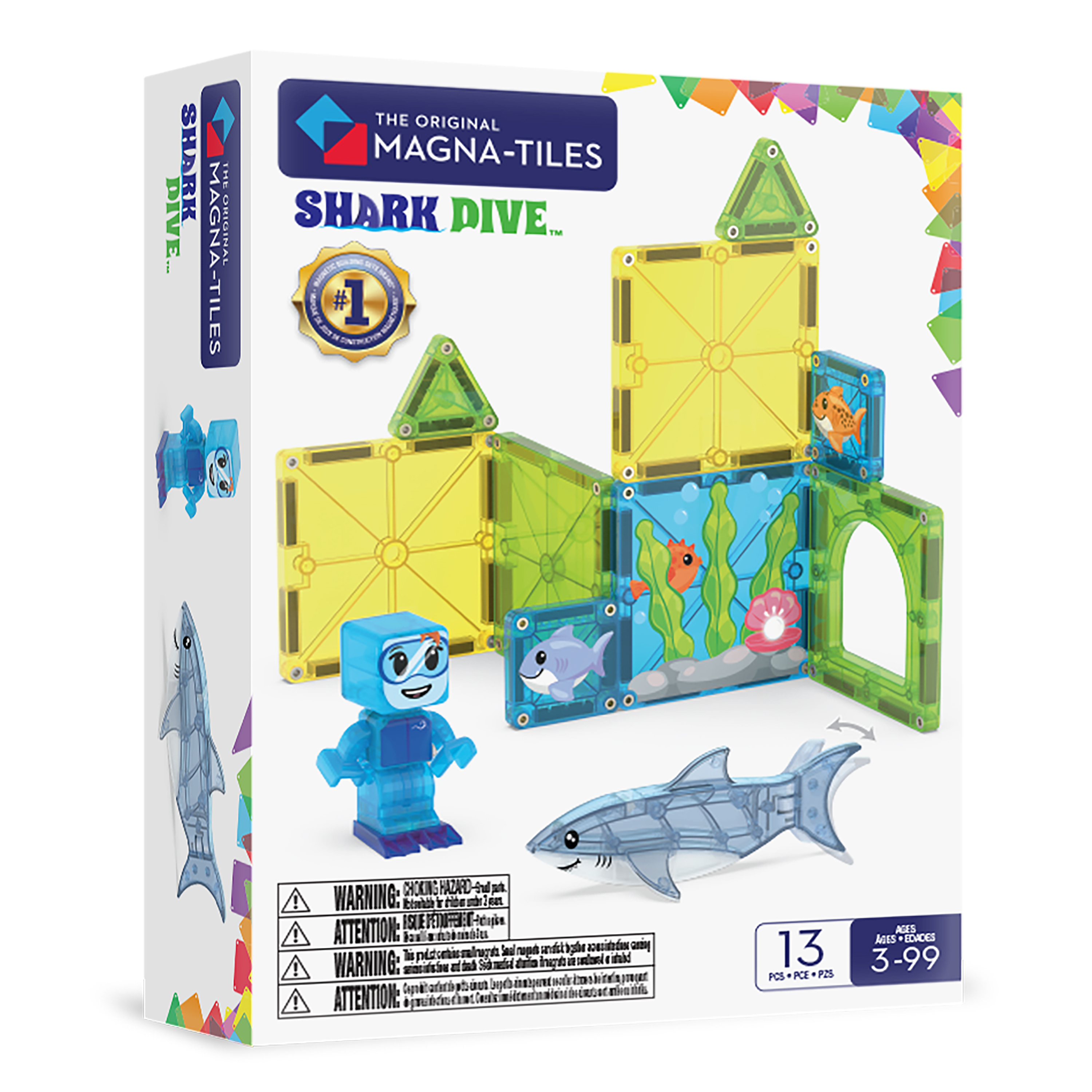 Magna-Tiles Shark-Drive - 13 pieces