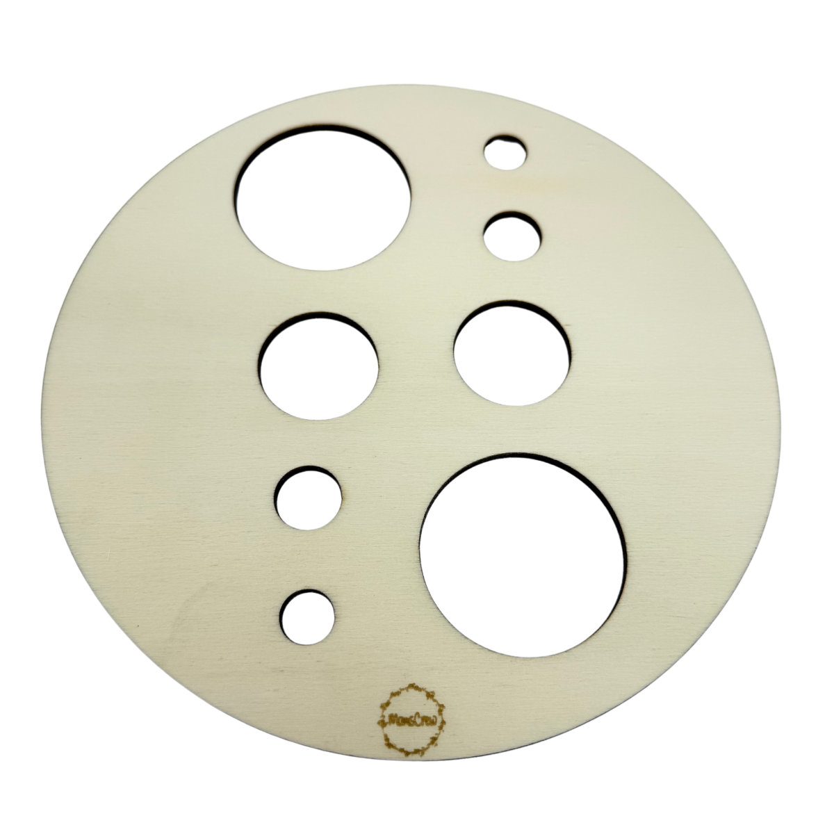 Momscrew Set Aktivitätsplatte Größenordnung + 12 Holzkugeln (10–50 mm)