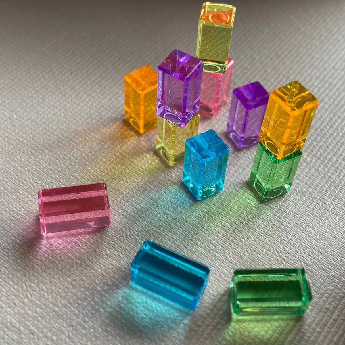 Bauspiel Lichtbouwquaders Pastel mehrfarbige Detailansicht
