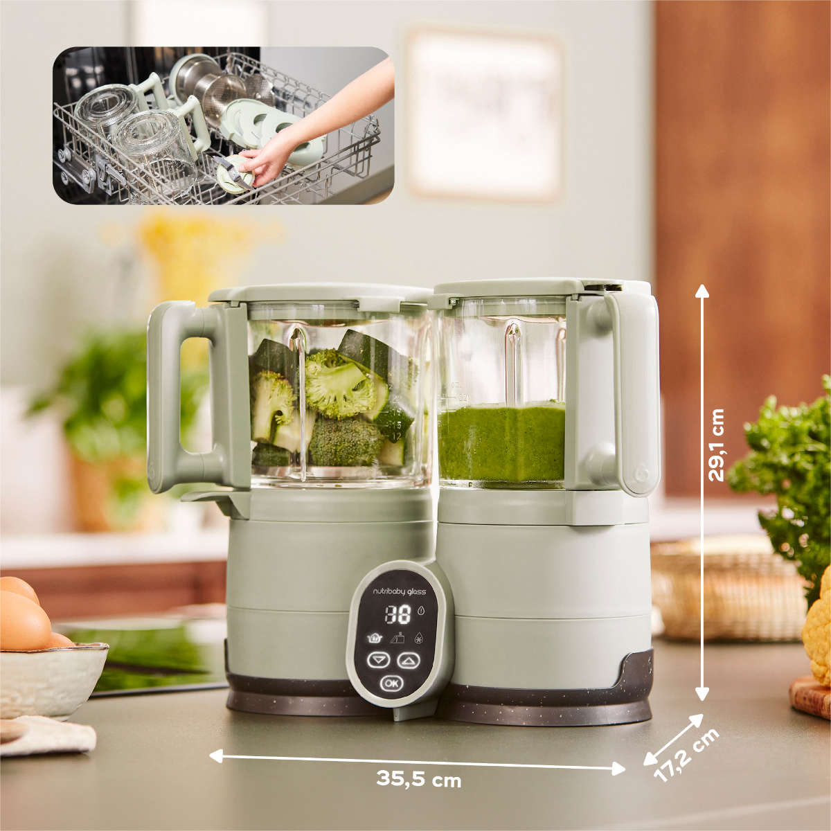 Babymoov Nutribaby Glass 4-in-1 Baby Food Processor