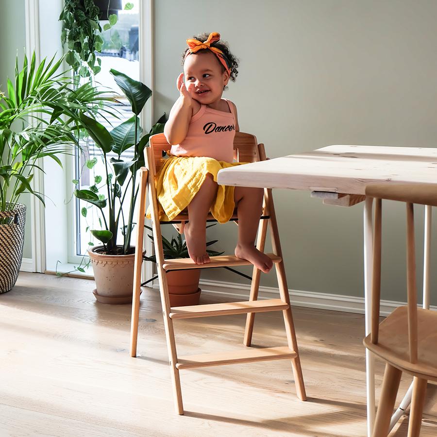KAOS Klapp high chair made of wood, foldable