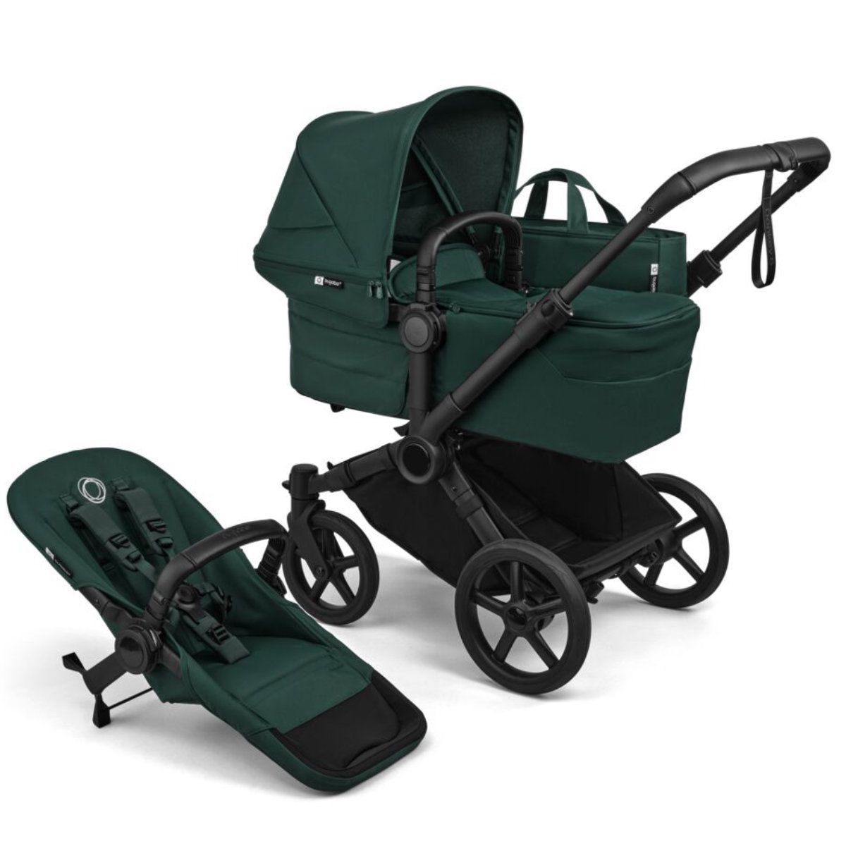 Bugaboo Donkey 6 Kinderwagen in Grün - schräge Ansicht