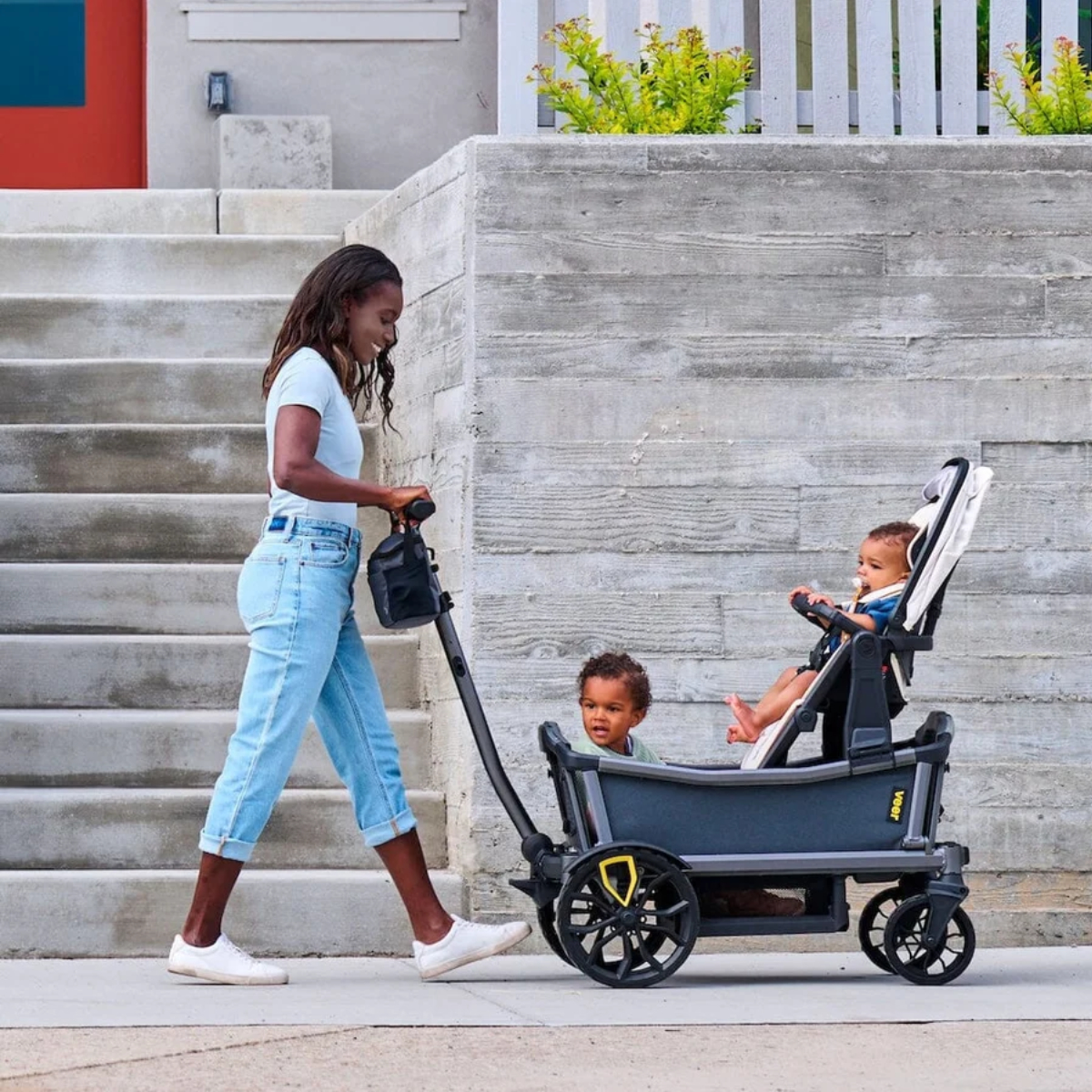 VEER Cruiser City XL Bollerwagen – Faltbarer 4-Sitzer für Kinder