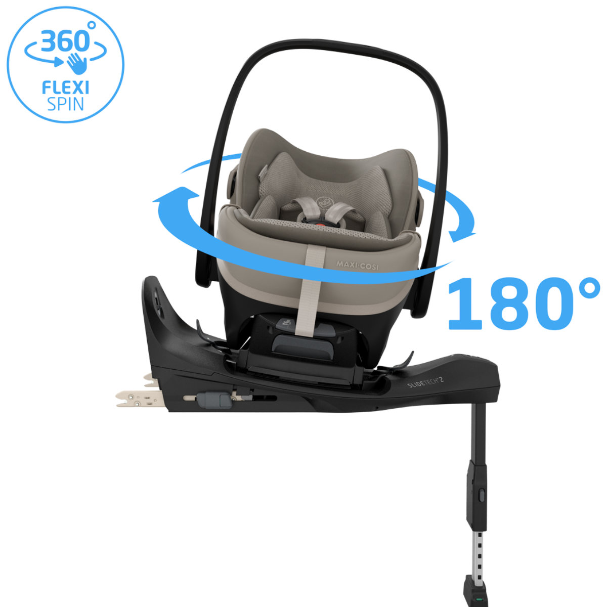 Maxi-Cosi Pebble 360 Autositz in Grau - Frontansicht
