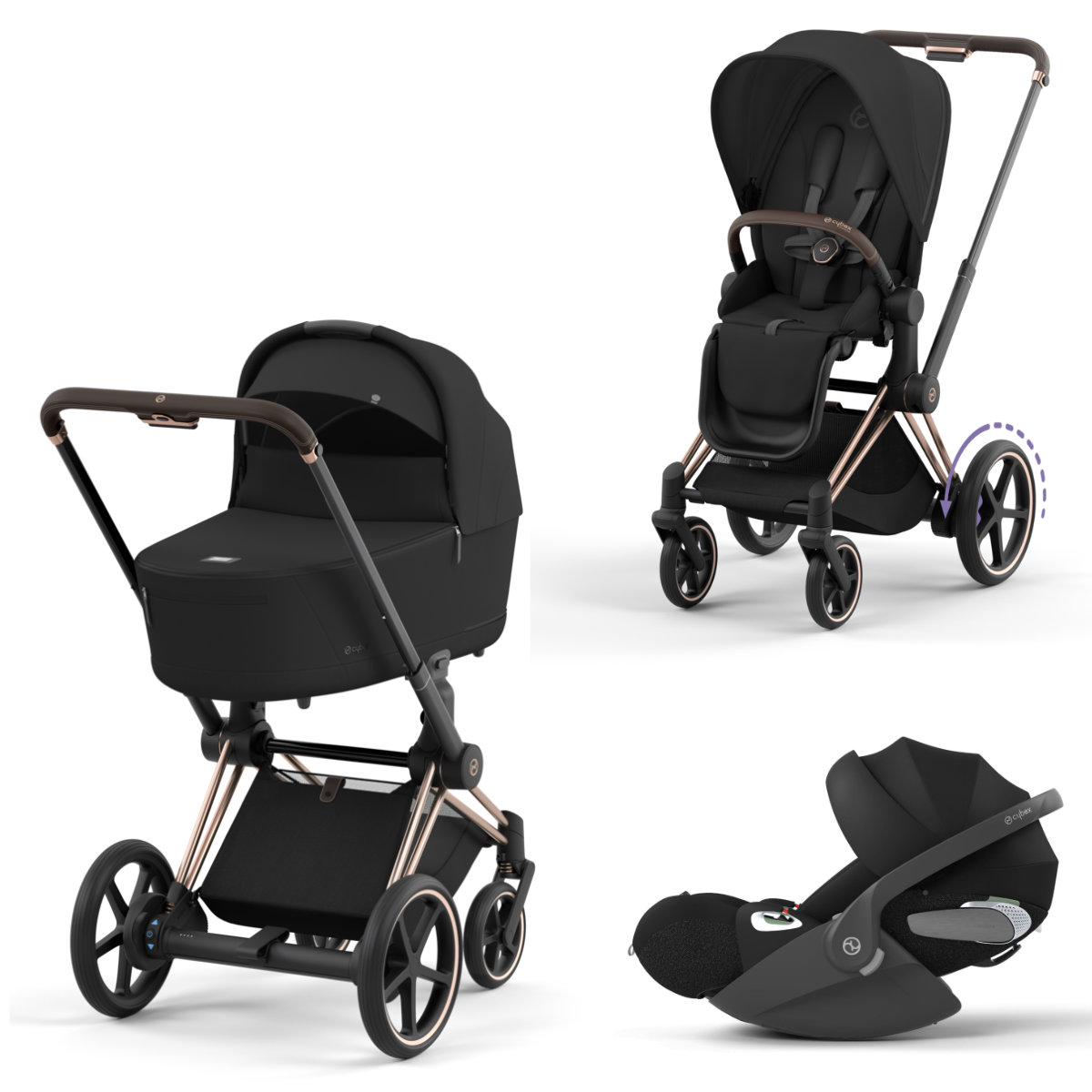 Cybex E-Priam Stroller Set 3 in 1 incl. Cybex Cloud T i-Size car seat
