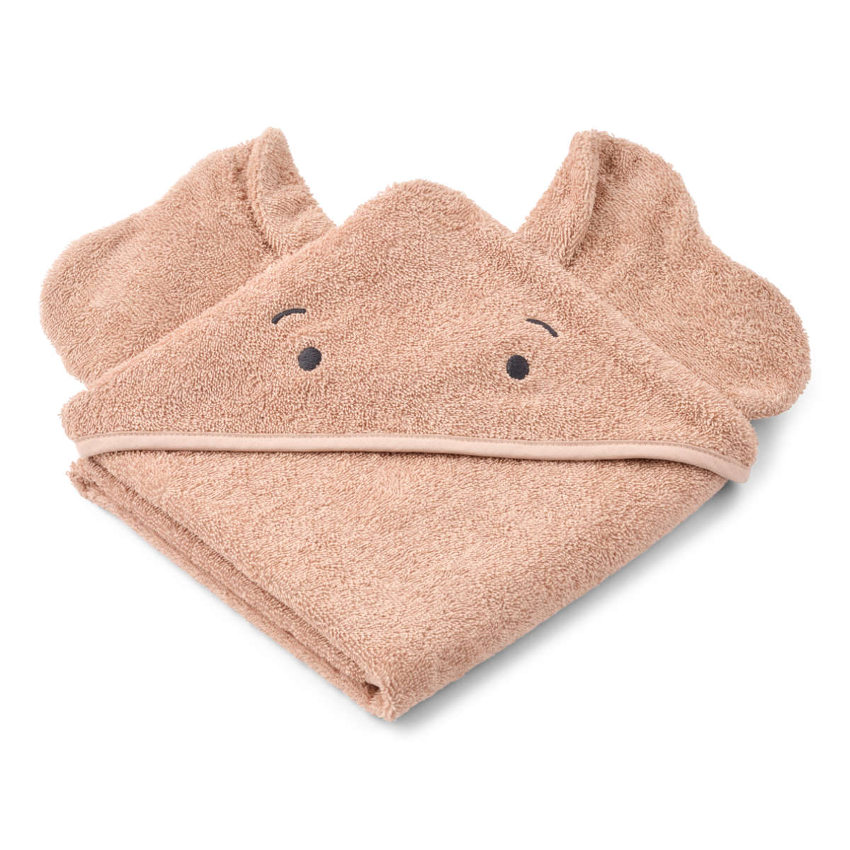 Kinder Kapuzenhandtuch in Beige - schräge Ansicht