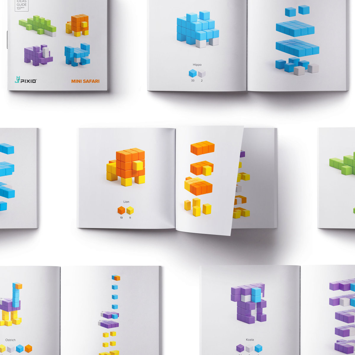 PIXIO Magnetic Building Blocks Mini Safari 137 pcs