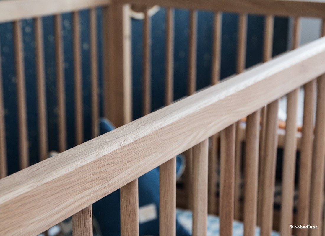 Nobodinoz PURE Evolutive Babybett 70x140cm in Naturholz - Detailansicht