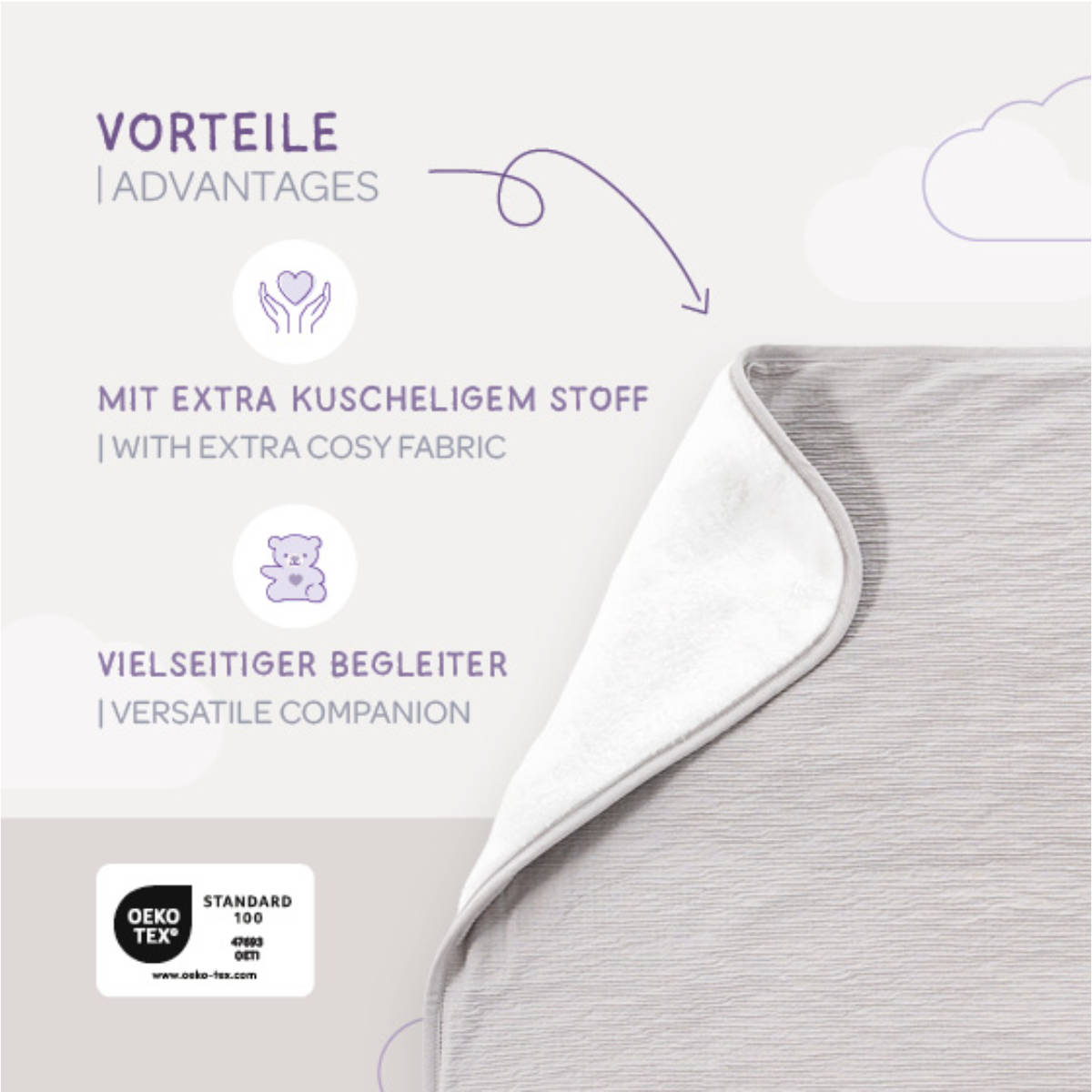 Träumeland Signature cotton cuddle blanket, 100×75 cm