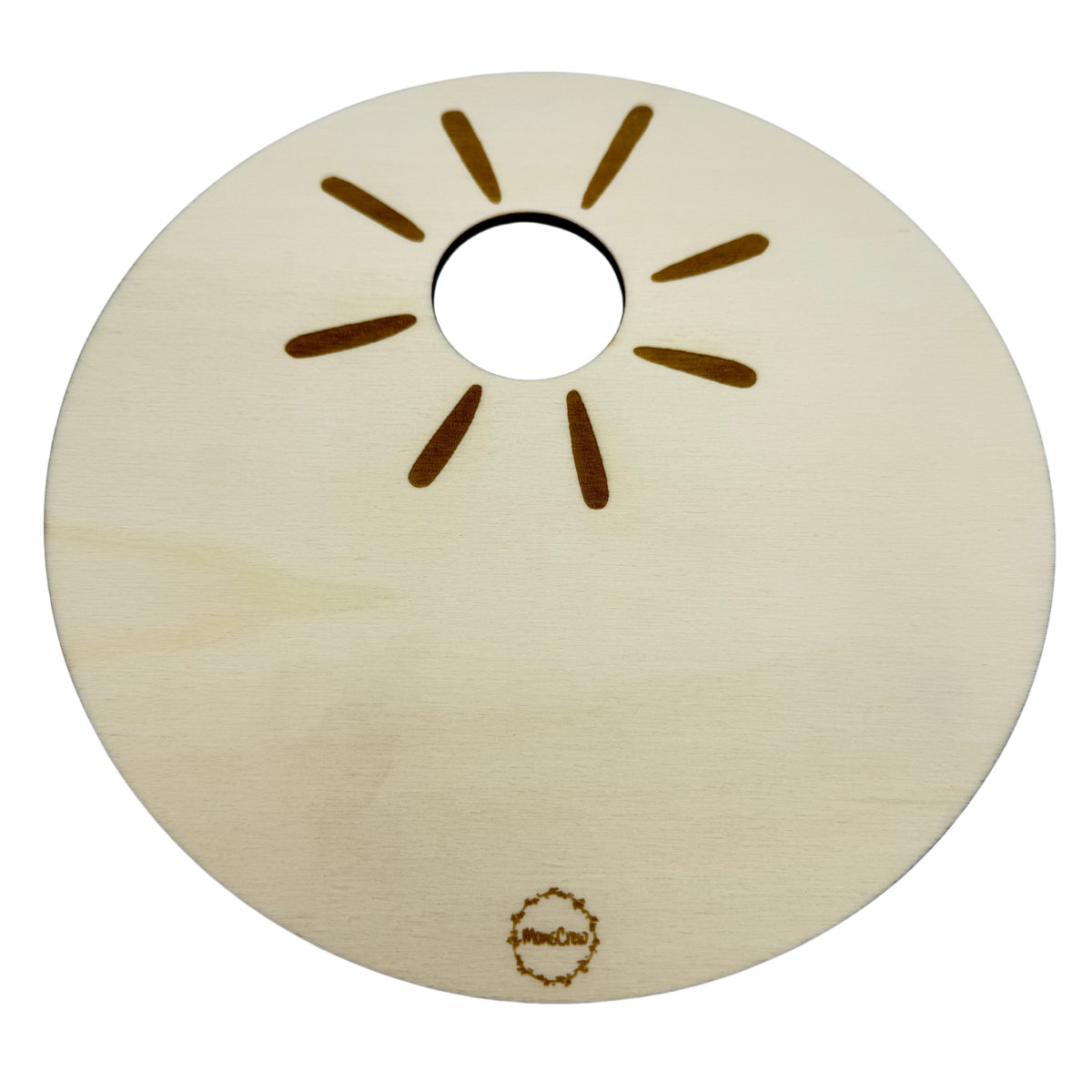 Momscrew Set Aktivitätsplatte Sonnenstrahlen + 1 Holzkreisel