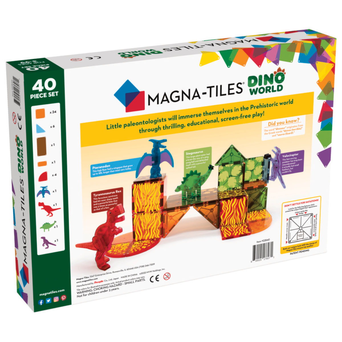 Magna-Tiles Dino World – 40 Pieces