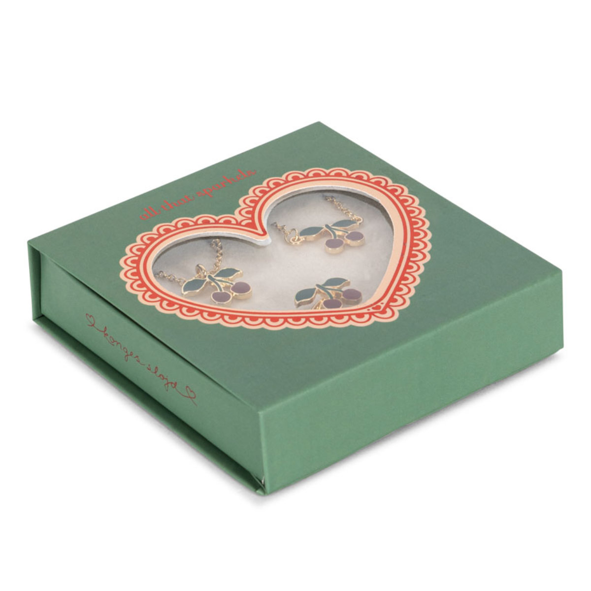 Konges Sløjd Cherry Jewelry Set – Necklace, Bracelet & Ring