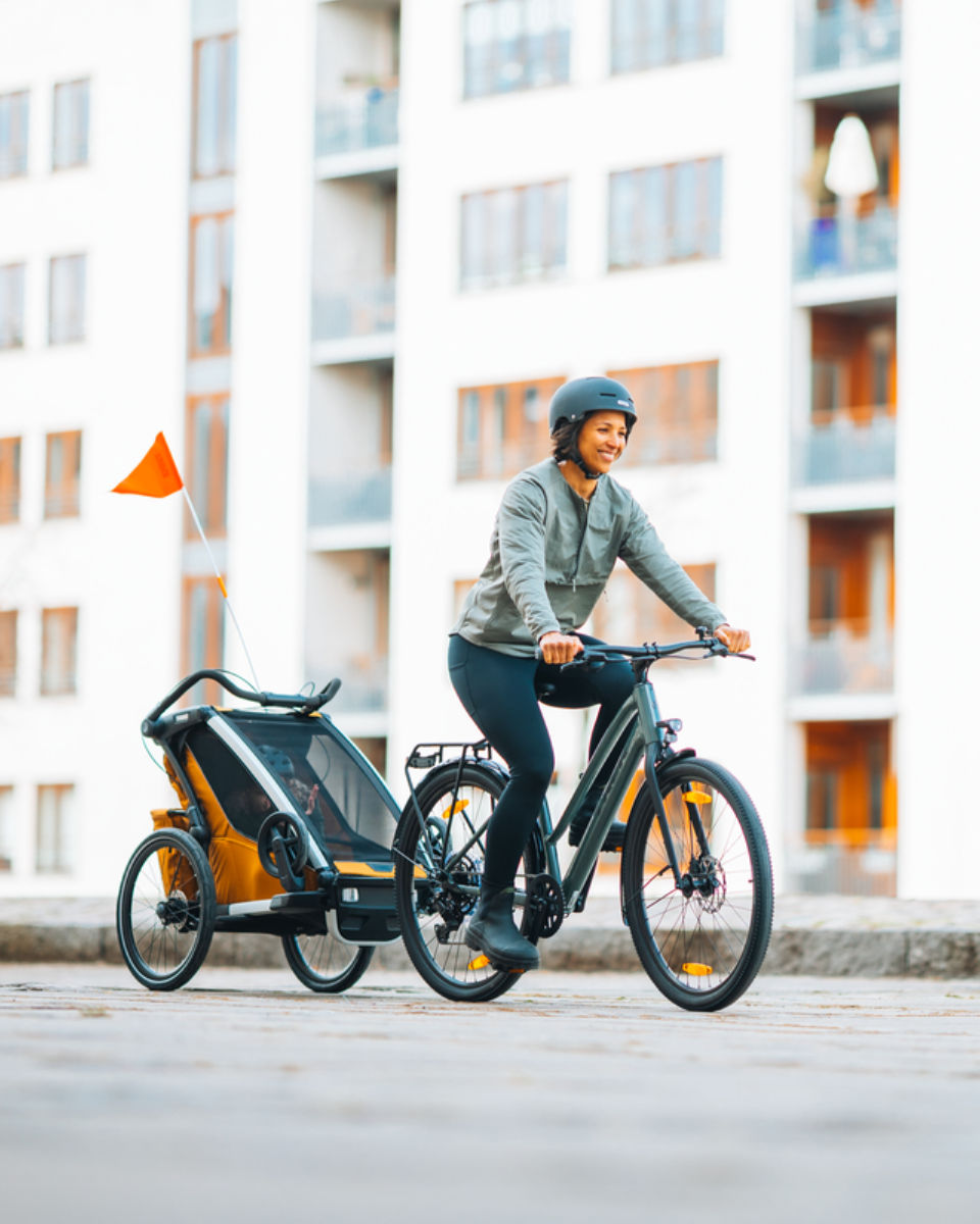 Thule Chariot Sport 2 Single Fahrradanhänger in Gelb - getragen