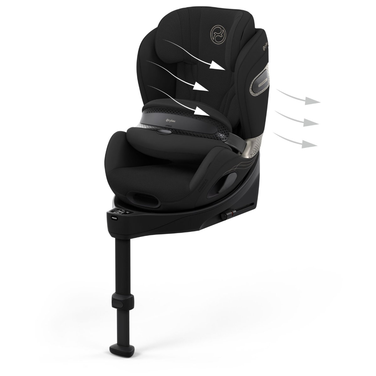 Cybex Anoris Si Airbag i-Size Car Seat (15 Months–7 Years) with Integrated ISOFIX Base