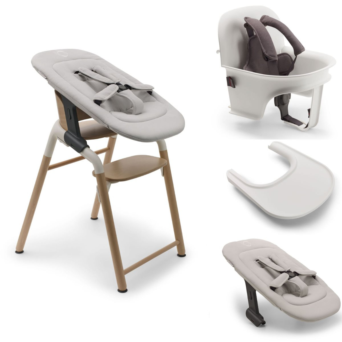 Bugaboo Giraffe Hochstuhl Set 4 in 1 in Beige - schräge Ansicht