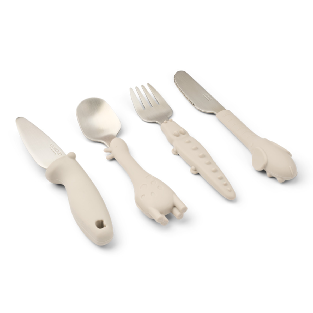 Liewood Diella Kinderbesteckset, beige, schräge Ansicht - Artikelnummer LW21072-5060