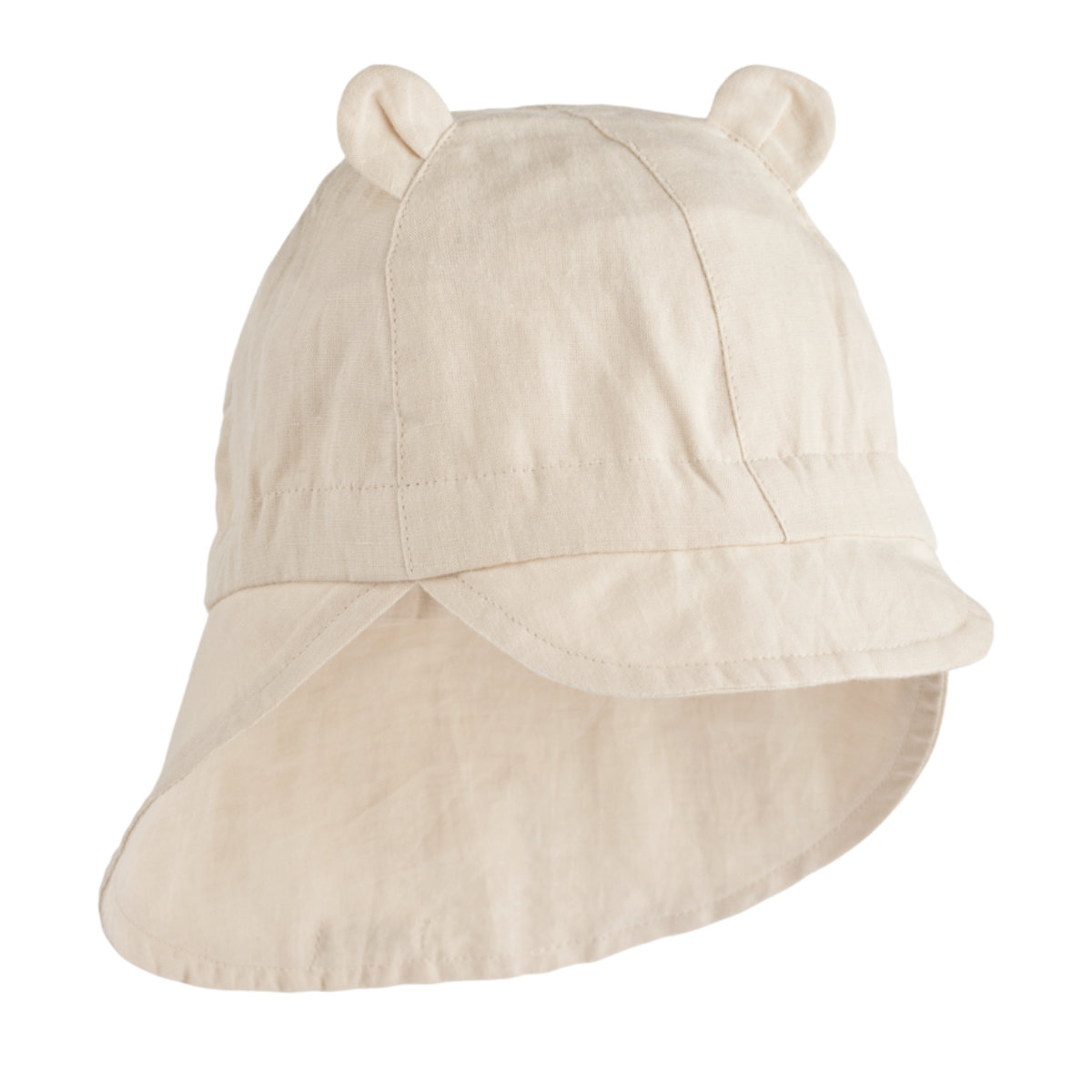 Liewood Gorm Sonnenhut aus Leinen in Beige - schräge Ansicht