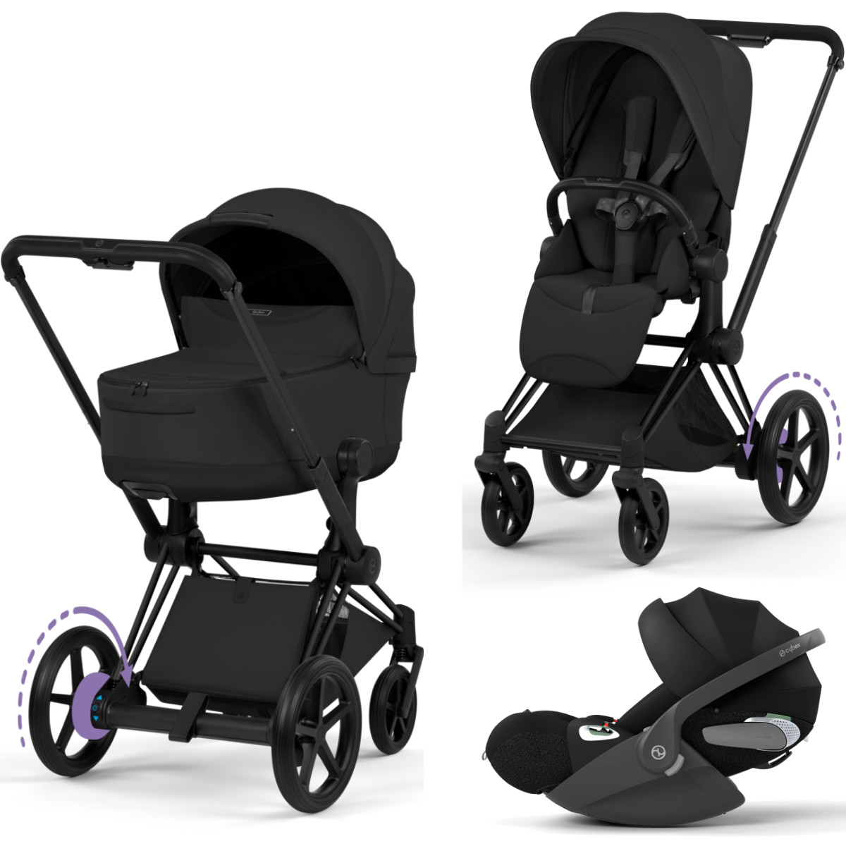 Cybex E-Priam 5 Style Kinderwagen Set 3 in 1 inkl. Cloud T i-Size Babyschale